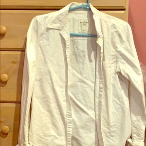 A&F White Collared Button-up Shirt